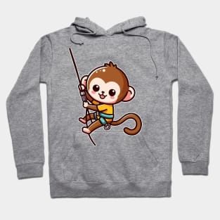 Cute monkey Abseiling Hoodie